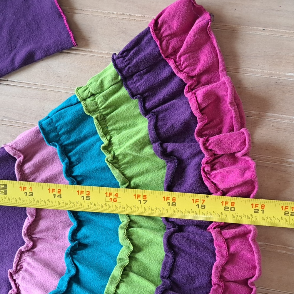 Rare Editions Purple Rainbow Heart Ruffle Playful Full Flowy Boutique Dress - Picture 7 of 9